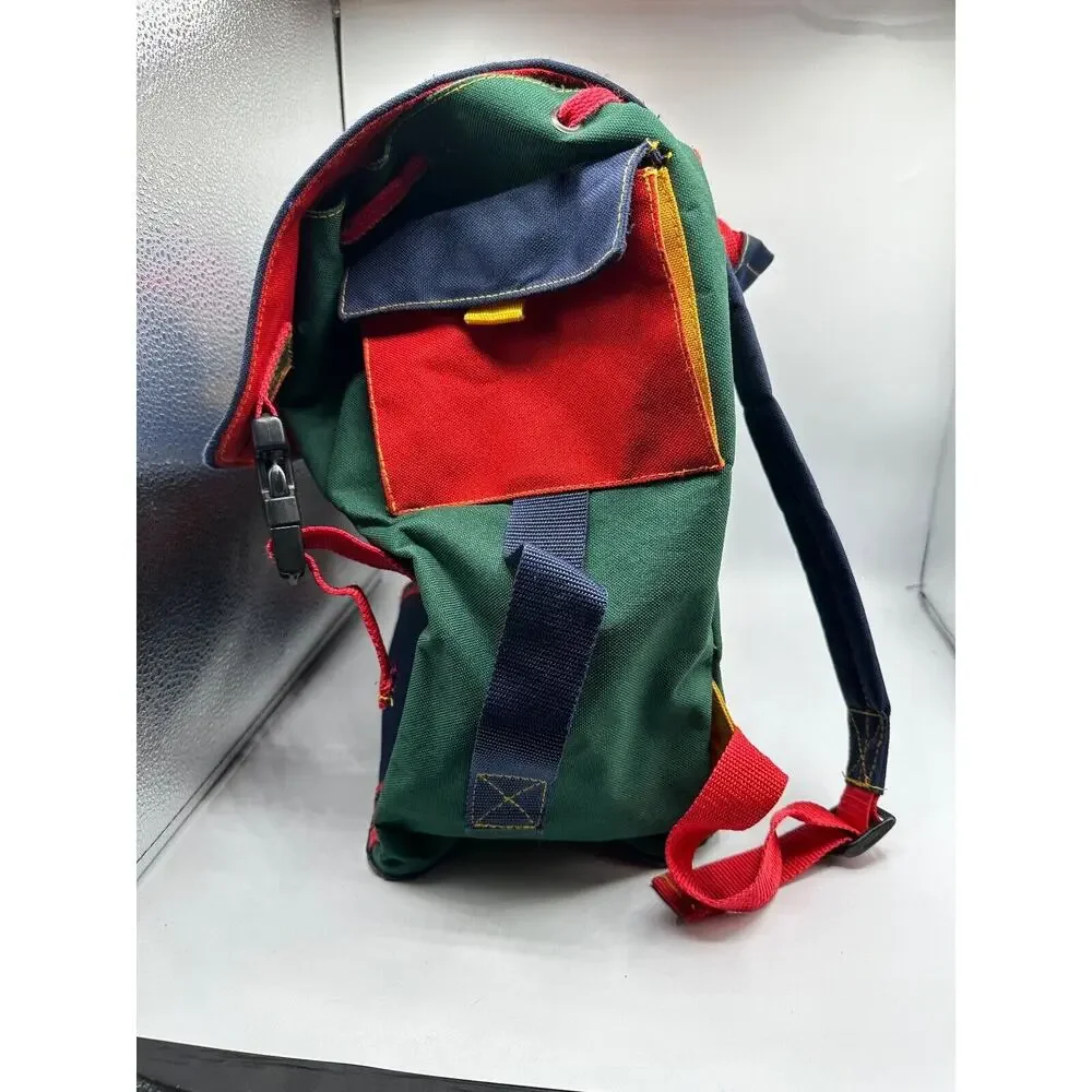 Vtg Atlanta Olympics 1996 Canvas Backpack Large Color Block 90s